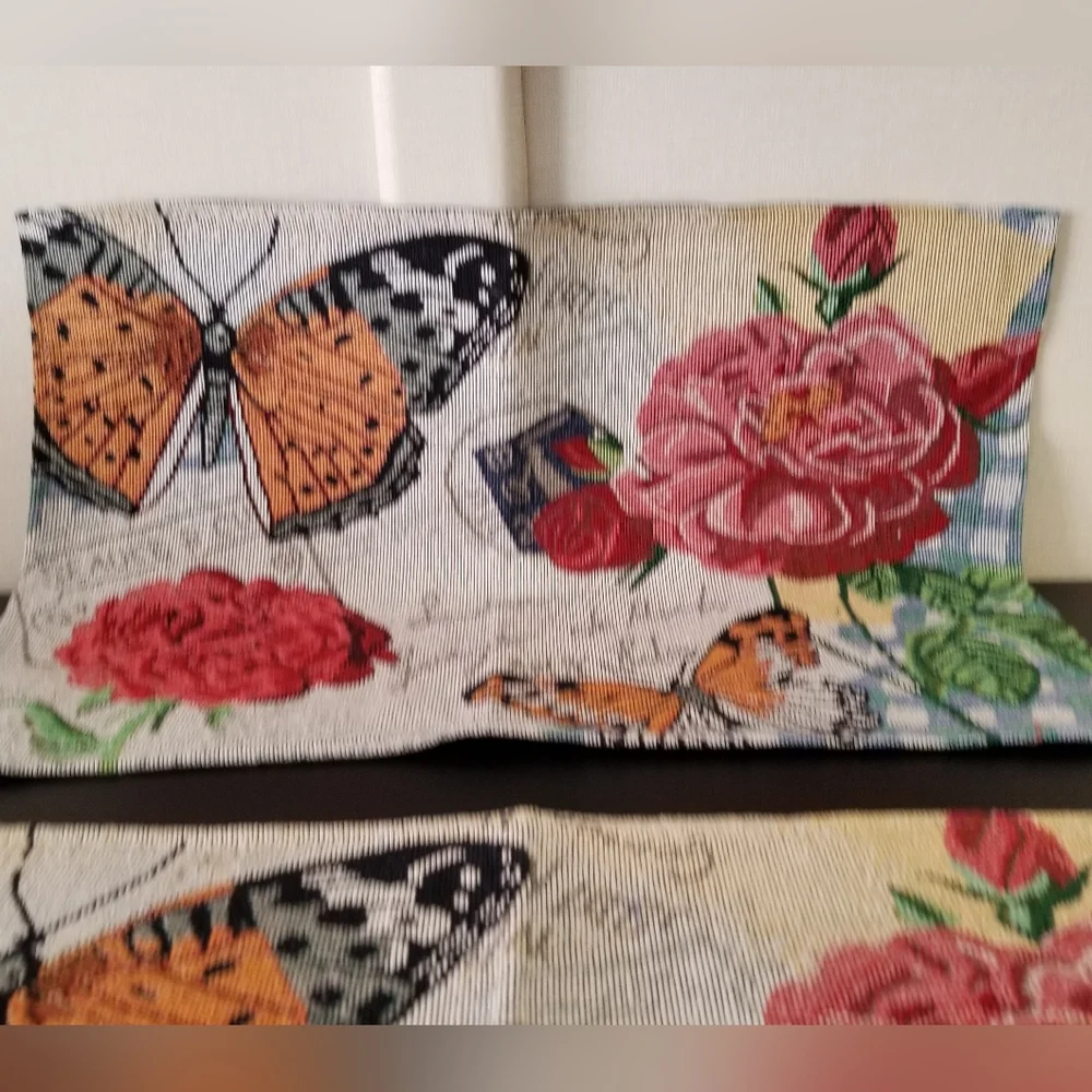 New Handcrafted Flowers & Butterflies Tablemats, set of 2